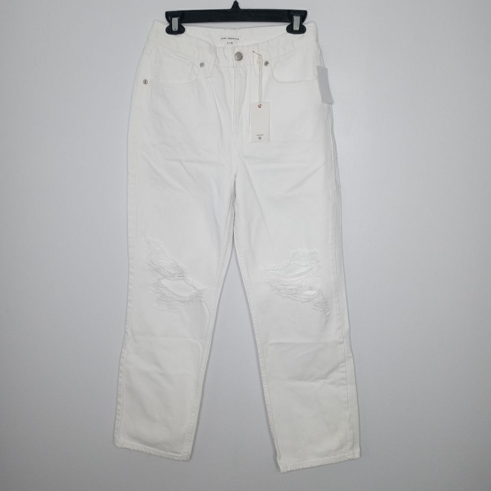 Good American distressed white jeans size 0/25